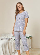 Stretchable Women’s Pajama Set – Lightweight Cotton for Daily Rest